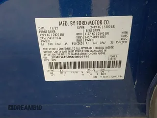 2022 Ford Edge Titanium with VIN 2FMPK4K95NBB05789, listed as a IAAI auction lot 42582372 with 58,379 mi miles and . Bid and sale history available at DreamBid. Image 9.