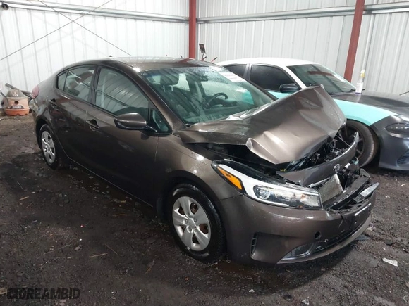 2017 Kia Forte LX with VIN 3KPFK4A75HE145707, listed as a IAAI auction lot 41808305 with 107,457 mi miles. Bid and sale history available at carsss.com. Image 1.