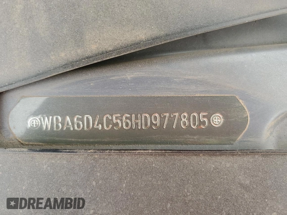 2017 BMW 6 Series 650i with VIN WBA6D4C56HD977805, listed as a Copart auction lot 56655514 with 62,711 mi miles and Salvage Title. Bid and sale history available at carsss.com. Image 12.