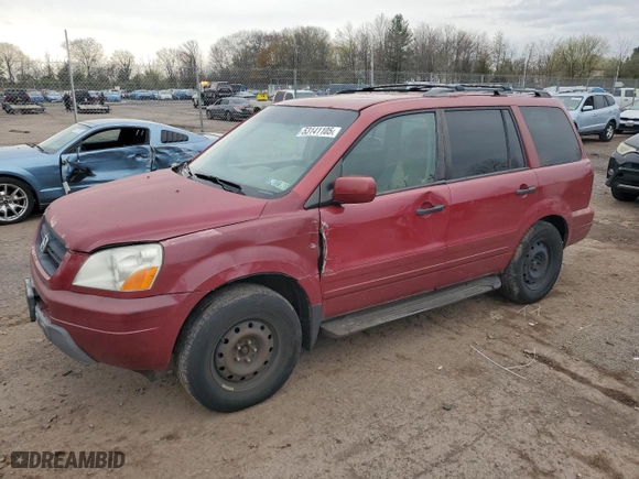 2004 Honda Pilot EX with VIN 2HKYF18584H556069, listed as a Copart auction lot 53141105 with 306,782 mi miles and Salvage Title. Bid and sale history available at carsss.com. Image 1.
