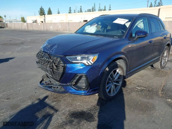 2022 Audi Q3 S line Premium Plus with VIN WA1EECF34N1043973, listed as a IAAI auction lot 41421906 with 21,333 mi miles. Bid and sale history available at carsss.com. Image 2.