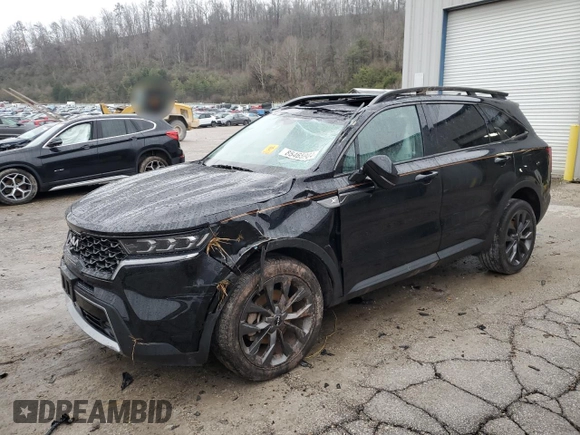 2023 Kia Sorento X-Line SX Prestige with VIN 5XYRKDLF9PG224459, listed as a Copart auction lot 85465904 with 25,136 mi miles and Salvage Title. Bid and sale history available at DreamBid. Image 1.