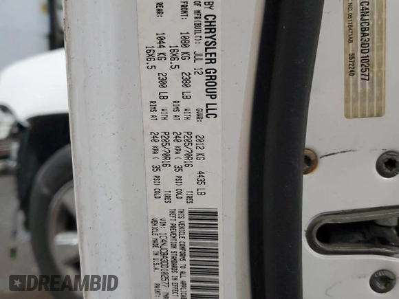 2013 Jeep Compass Sport with VIN 1C4NJCBA3DD102577, listed as a Copart auction lot 42816455 with 157,654 mi miles and Salvage Title. Bid and sale history available at carsss.com. Image 15.