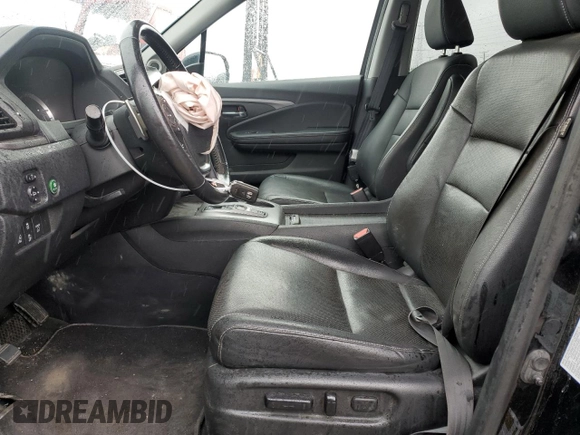 2023 Honda Ridgeline RTL with VIN 5FPYK3F59PB001216, listed as a Copart auction lot 57147385 with 43,452 mi miles and Salvage title. Bid and sale history available at DreamBid. Image 7.