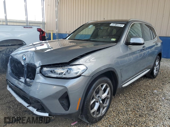 2024 BMW X3 xDrive30i with VIN 5UX53DP00R9V28011, listed as a Copart auction lot 55815905 with 28,391 mi miles and Clean Title. Bid and sale history available at DreamBid. Image 1.
