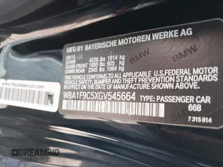2016 BMW 2 Series 228i with VIN WBA1F9C5XGV545664, listed as a IAAI auction lot 39327505 with 94,583 mi miles. Bid and sale history available at carsss.com. Image 9.