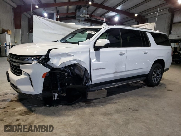 2021 Chevrolet Suburban LT z VIN 1GNSKCKD1MR392290, wystawiony jako Copart lot #46034315 z przebiegiem 63 759 mil mil oraz Szkoda całkowita • Salvage title. Historia ofert i sprzedaży dostępna na DreamBid. Obrazek 1.