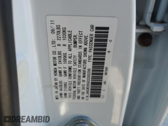 2012 Acura TSX z VIN JH4CW2H56CC000299, wystawiony jako Copart lot #47262095 z przebiegiem 179 898 mil mil oraz Czysty tytuł • Clean title. Historia ofert i sprzedaży dostępna na DreamBid. Obrazek 13.