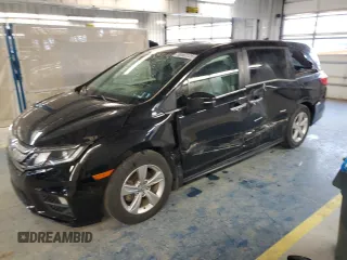 2019 Honda Odyssey EX-L z VIN 5FNRL6H75KB095341, wystawiony jako Copart lot #56563125 z przebiegiem 33 803 mil mil oraz Szkody całkowita. Historia ofert i sprzedaży dostępna na DreamBid. Obrazek 1.