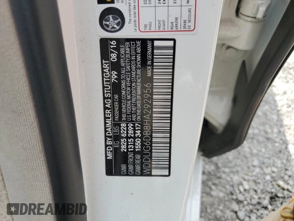 2017 Mercedes-Benz S 550e with VIN WDDUG6DB8HA292956, listed as a Copart auction lot 52348914 with 96,766 mi miles and Salvage Title. Bid and sale history available at DreamBid. Image 12.