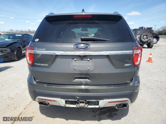 2017 Ford Explorer Platinum with VIN 1FM5K8HT1HGA03355, listed as a Copart auction lot 50296905 with 107,133 mi miles and Salvage Title. Bid and sale history available at carsss.com. Image 6.