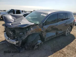 2018 Honda Pilot EX-L with VIN 5FNYF5H55JB018821, listed as a Copart auction lot 46944775 with 104,007 mi miles and Salvage title. Bid and sale history available at DreamBid. Image 1.