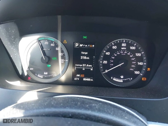 2016 Hyundai Sonata Hybrid Limited with VIN KMHE34L18GA017816, listed as a IAAI auction lot 40979824 with 85,466 mi miles. Bid and sale history available at carsss.com. Image 7.