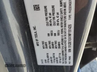 2022 Tesla Model 3 z VIN 5YJ3E1EA1NF191426, wystawiony jako Copart lot #56656125 z przebiegiem 84 255 mil mil oraz Czysty tytuł • Clean title. Historia ofert i sprzedaży dostępna na DreamBid. Obrazek 12.