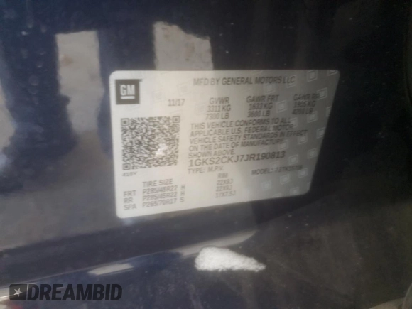2018 GMC Yukon Denali with VIN 1GKS2CKJ7JR190813, listed as a Copart auction lot 45789095 with 133,208 mi miles and Salvage Title. Bid and sale history available at carsss.com. Image 16.