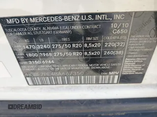 2011 Mercedes-Benz GL-Class GL 450 with VIN 4JGBF7BE4BA667350, listed as a IAAI auction lot 42148010 with 253,571 mi miles. Bid and sale history available at carsss.com. Image 9.