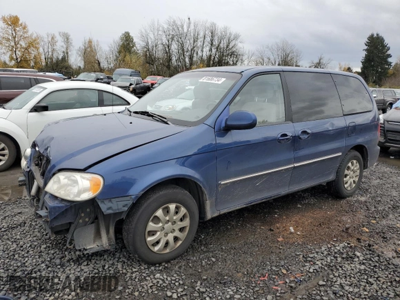 2004 Kia Sedona LX with VIN KNDUP131946505075, listed as a Copart auction lot 81686734 with 108,111 mi miles and Salvage Title. Bid and sale history available at carsss.com. Image 1.
