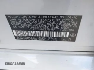 2011 Lexus IS 250 with VIN JTHCF5C28B2035154, listed as a IAAI auction lot 39338816 with 158,574 mi miles and . Bid and sale history available at DreamBid. Image 9.