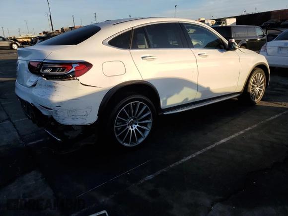 2021 Mercedes-Benz GLC with VIN W1N0J8EBXMF905170, listed as a Copart auction lot 86609244 with 46,880 mi miles and Salvage Title. Bid and sale history available at carsss.com. Image 3.