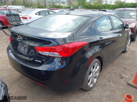 2012 Hyundai Elantra GLS with VIN KMHDH4AE8CU407441, listed as a IAAI auction lot 42125996 with 187,536 mi miles. Bid and sale history available at carsss.com. Image 4.