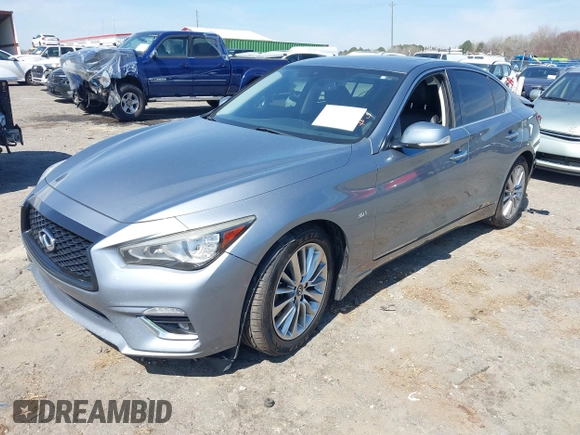 2018 Infiniti Q50 3.0t LUXE with VIN JN1EV7AR3JM435685, listed as a IAAI auction lot 41837975 with 107,374 mi miles. Bid and sale history available at carsss.com. Image 19.