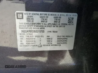 2016 Chevrolet Silverado 1500 LT with VIN 3GCUKREC0GG213703, listed as a Copart auction lot 47558925 with 126,015 mi miles and Salvage Title. Bid and sale history available at DreamBid. Image 13.