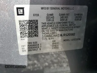 2020 Chevrolet Tahoe LS with VIN 1GNSCAKC4LR120582, listed as a Copart auction lot 45857205 with Not provided miles and Non repairable. Bid and sale history available at DreamBid. Image 13.