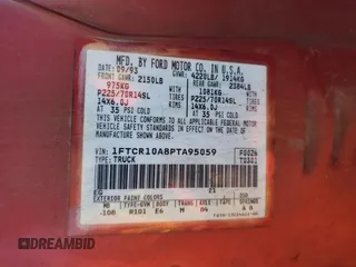 1993 Ford Ranger Splash with VIN 1FTCR10A8PTA95059, listed as a Copart auction lot 41577815 with 22,237 mi miles and Salvage title. Bid and sale history available at DreamBid. Image 15.