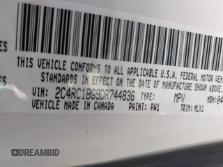 2013 Chrysler Town & Country Touring with VIN 2C4RC1BG9DR744836, listed as a IAAI auction lot 42104087 with 159,482 mi miles. Bid and sale history available at carsss.com. Image 9.