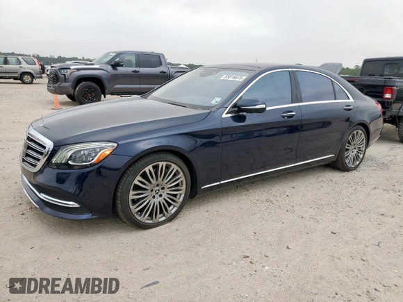 2020 Mercedes-Benz S 560 z VIN W1KUG8DB1LA586803, wystawiony jako Copart lot #55816675 z przebiegiem 55 539 mil mil oraz Nie do naprawy • Non repairable. Historia ofert i sprzedaży dostępna na DreamBid. Obrazek 1.