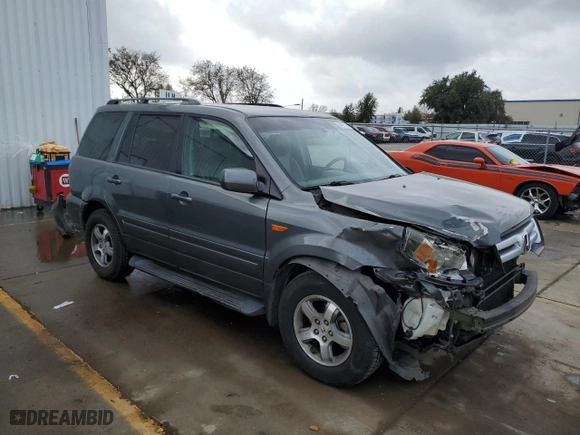 2007 Honda Pilot EX-L with VIN 5FNYF28627B022325, listed as a Copart auction lot 84877754 with 110,766 mi miles and Salvage Title. Bid and sale history available at carsss.com. Image 4.