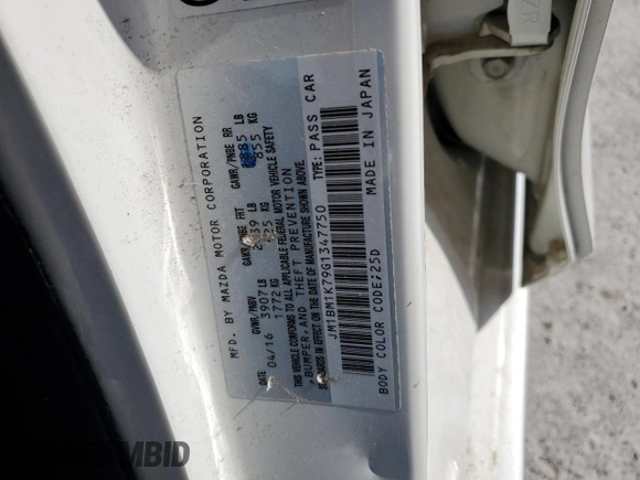 2016 Mazda 3 i Sport with VIN JM1BM1K79G1347750, listed as a Copart auction lot 51409685 with 111,458 mi miles and Salvage Title. Bid and sale history available at DreamBid. Image 14.