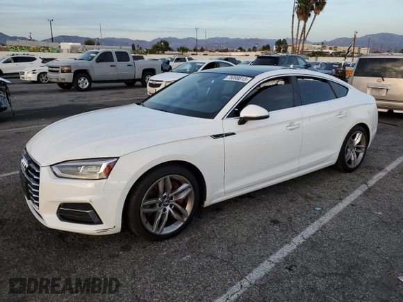 2019 Audi A5 Sportback Premium with VIN WAUANCF56KA024016, listed as a Copart auction lot 75099813 with 72,061 mi miles. Bid and sale history available at carsss.com. Image 1.