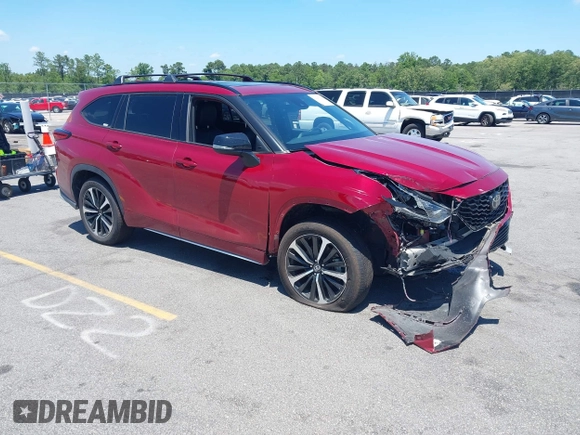 2021 Toyota Highlander XSE with VIN 5TDJZRBH0MS129571, listed as a IAAI auction lot 42285003 with 92,920 mi miles and . Bid and sale history available at DreamBid. Image 1.