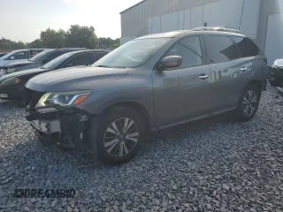 2017 Nissan Pathfinder SV z VIN 5N1DR2MN0HC663244, wystawiony jako Copart lot #57406875 z przebiegiem 148 828 mil mil oraz Szkoda całkowita • Salvage title. Historia ofert i sprzedaży dostępna na DreamBid. Obrazek 1.