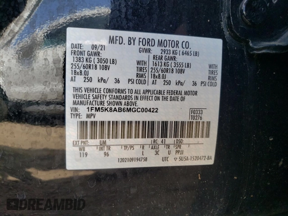2021 Ford Police Interceptor Utility z VIN 1FM5K8AB6MGC00422, wystawiony jako Copart lot #55836715 z przebiegiem 75 002 mil mil oraz Szkoda całkowita • Salvage title. Historia ofert i sprzedaży dostępna na DreamBid. Obrazek 12.