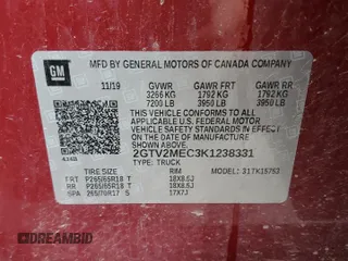 2019 GMC Sierra 1500 SLE z VIN 2GTV2MEC3K1238331, wystawiony jako Copart lot #58162765 z przebiegiem 94 034 mil mil oraz Szkoda całkowita • Salvage title. Historia ofert i sprzedaży dostępna na DreamBid. Obrazek 12.