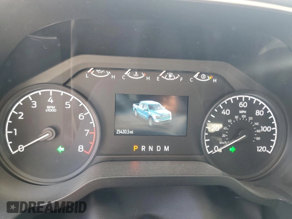 2023 Ford F-150 XL with VIN 1FTEW1C5XPKF56011, listed as a Copart auction lot 50724605 with 25,420 mi miles and Salvage title. Bid and sale history available at DreamBid. Image 9.