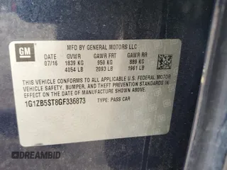 2016 Chevrolet Malibu LS z VIN 1G1ZB5ST8GF336873, wystawiony jako Copart lot #55745815 z przebiegiem 115 987 mil mil oraz Szkoda całkowita • Salvage title. Historia ofert i sprzedaży dostępna na DreamBid. Obrazek 12.