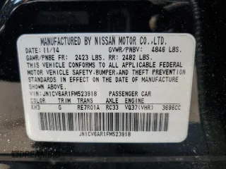 2015 Infiniti Q40 with VIN JN1CV6AR1FM523918, listed as a Copart auction lot 58383294 with 90,582 mi miles and Salvage Title. Bid and sale history available at carsss.com. Image 14.