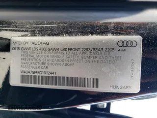 2016 Audi A3 1.8T Premium with VIN WAUA7GFF3G1012441, listed as a Copart auction lot 60298373 with 65,739 mi miles. Bid and sale history available at carsss.com. Image 12.