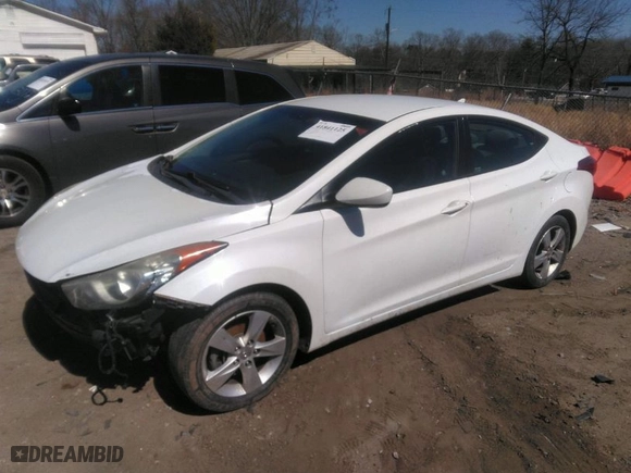 2013 Hyundai Elantra GLS PZEV with VIN 5NPDH4AE3DH444655, listed as a IAAI auction lot 41841125 with 93,338 mi miles. Bid and sale history available at carsss.com. Image 2.