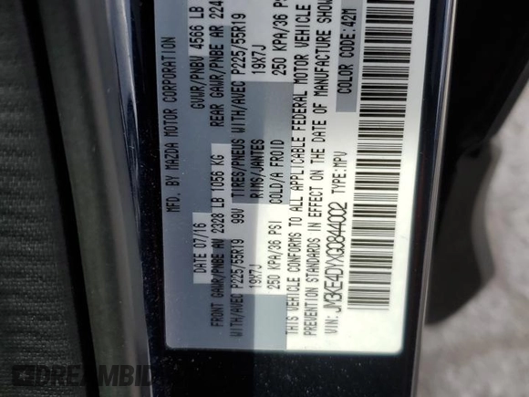 2016 Mazda CX-5 Grand Touring with VIN JM3KE4DYXG0844002, listed as a Copart auction lot 52712035 with 81,042 mi miles and Salvage Title. Bid and sale history available at DreamBid. Image 15.