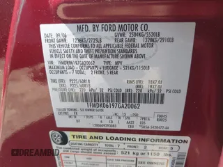 2007 Ford Freestyle Limited с VIN 1FMDK06197GA20062, выставлен на аукционе IAAI как лот 42391750 с пробегом 119 404 миль миль и . История ставок и продаж доступна на DreamBid. Изображение 9.