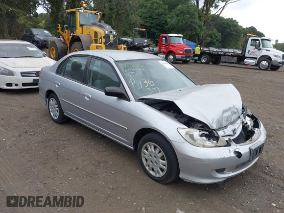 2005 Honda Civic LX with VIN 2HGES16595H523708, listed as a IAAI auction lot 40424176 with 60,593 mi miles and . Bid and sale history available at DreamBid. Image 1.