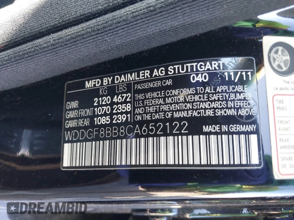 2012 Mercedes-Benz C 300 Sport with VIN WDDGF8BB8CA652122, listed as a IAAI auction lot 42054173 with 138,534 mi miles and . Bid and sale history available at DreamBid. Image 9.