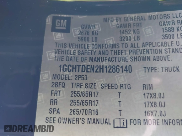 2017 Chevrolet Colorado 4WD Z71 with VIN 1GCHTDEN2H1286140, listed as a IAAI auction lot 41427846 with 46,736 mi miles. Bid and sale history available at carsss.com. Image 9.