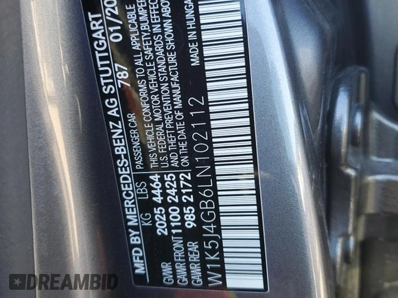 2020 Mercedes-Benz CLA 250 with VIN W1K5J4GB6LN102112, listed as a Copart auction lot 42991284 with 66,612 mi miles and . Bid and sale history available at DreamBid. Image 13.