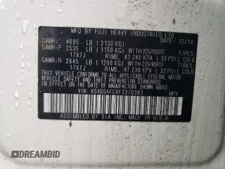 2015 Subaru Outback Premium with VIN 4S4BSAFC6F3270363, listed as a Copart auction lot 51785325 with 99,428 mi miles and Clean Title. Bid and sale history available at DreamBid. Image 12.