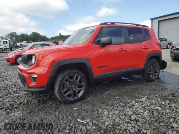 2021 Jeep Renegade 80th Anniversary with VIN ZACNJDBB8MPM68757, listed as a Copart auction lot 64491365 with 58,111 mi miles and Salvage title. Bid and sale history available at DreamBid. Image 1.
